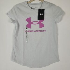 New Under Armour Girl's YMD Solid Big Logo T-shirt Original $25